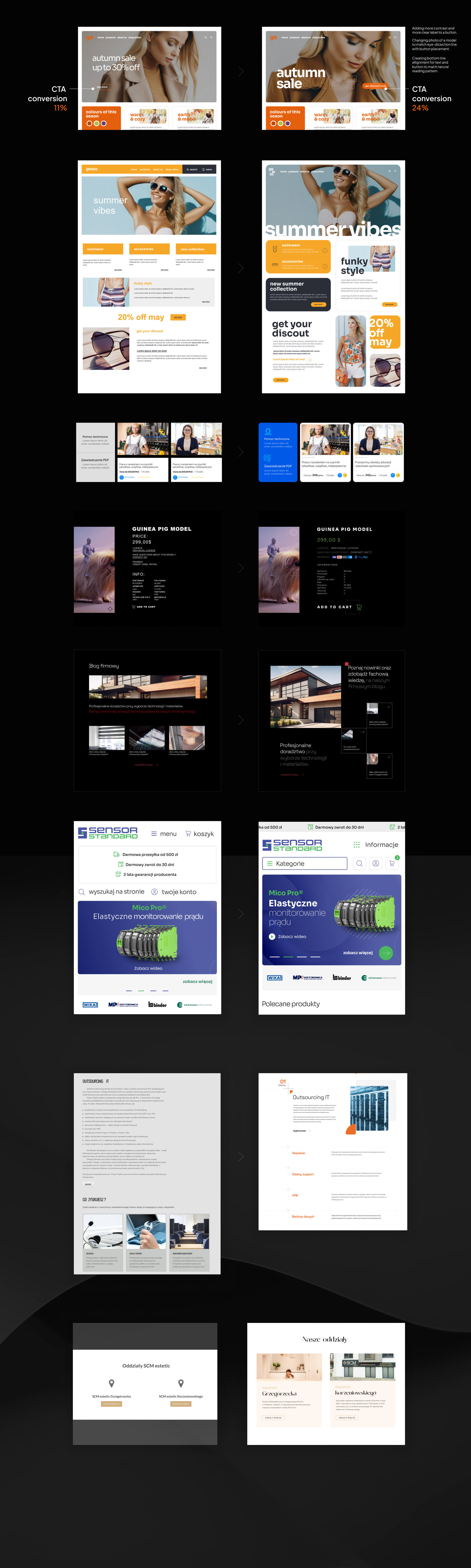 ux/ui various redesigns